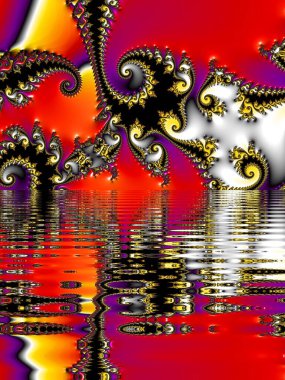 Soyut Bilgisayar Fraktal Tasarımı. Fraktal hiç bitmeyen bir desen. Fraktallar, farklı ölçeklerde kendine benzeyen sonsuz derecede karmaşık kalıplardır.