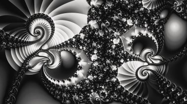 Soyut Bilgisayar Fraktal Tasarımı. Fraktal hiç bitmeyen bir desen. Fraktallar, farklı ölçeklerde kendine benzeyen sonsuz derecede karmaşık kalıplardır.