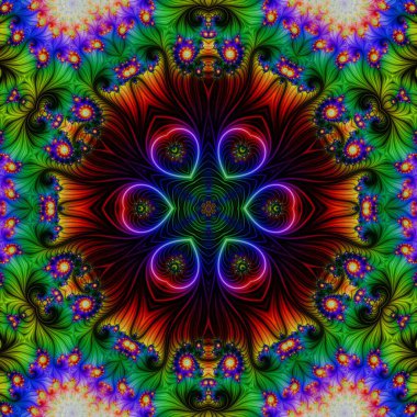 Soyut Bilgisayar Fraktal Tasarımı. Fraktal hiç bitmeyen bir desen. Fraktallar, farklı ölçeklerde kendine benzeyen sonsuz derecede karmaşık kalıplardır.