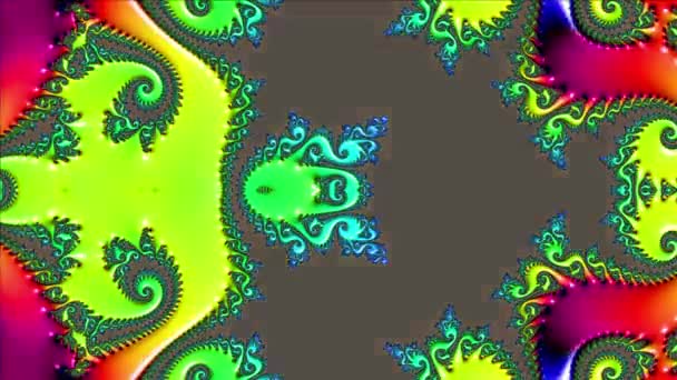 Abstract Computergegenereerd Fractaal Ontwerp Een Fractal Een Nooit Eindigend Patroon — Stockvideo