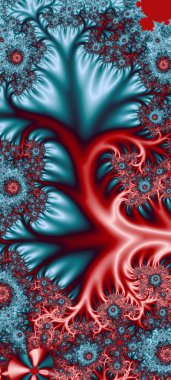 Soyut Bilgisayar Fraktal Tasarımı. Fraktal hiç bitmeyen bir desen. Fraktallar, farklı ölçeklerde kendine benzeyen sonsuz derecede karmaşık kalıplardır.