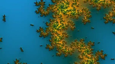 Soyut Bilgisayar Fraktal Tasarımı. Fraktal hiç bitmeyen bir desen. Fraktallar, farklı ölçeklerde kendine benzeyen sonsuz derecede karmaşık kalıplardır.