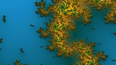 Soyut Bilgisayar Fraktal Tasarımı. Fraktal hiç bitmeyen bir desen. Fraktallar, farklı ölçeklerde kendine benzeyen sonsuz derecede karmaşık kalıplardır.