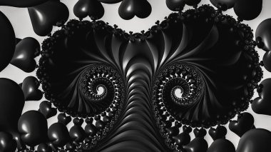 Soyut Bilgisayar Fraktal Tasarımı. Fraktal hiç bitmeyen bir desen. Fraktallar, farklı ölçeklerde kendine benzeyen sonsuz derecede karmaşık kalıplardır.