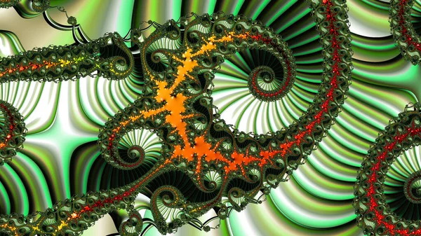 Abstract Computergegenereerd Fractaal Ontwerp Een Fractal Een Nooit Eindigend Patroon — Stockfoto