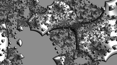 Soyut Bilgisayar Fraktal Tasarımı. Fraktal hiç bitmeyen bir desen. Fraktallar, farklı ölçeklerde kendine benzeyen sonsuz derecede karmaşık kalıplardır.