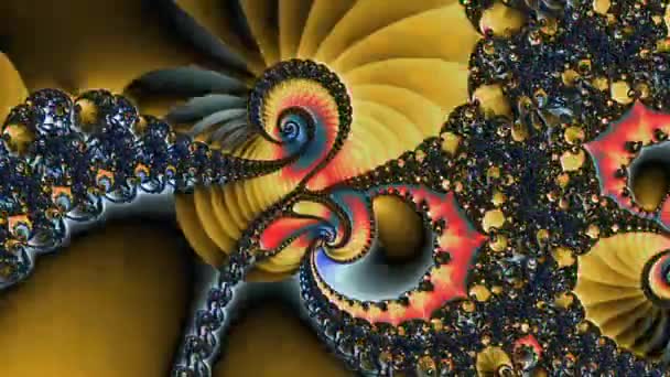 Resumo Design Fractal Gerado Por Computador Fractal Padrão Interminável Fractais — Vídeo de Stock