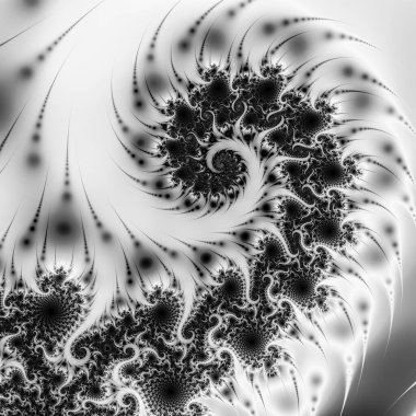 dijital soyut fraktal arkaplan bilgisayarda siyah ve beyaz olarak oluşturuldu.