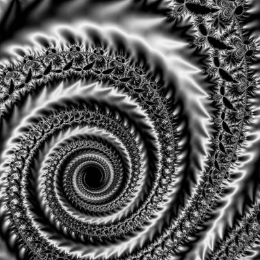 dijital soyut fraktal arkaplan bilgisayarda siyah ve beyaz olarak oluşturuldu.