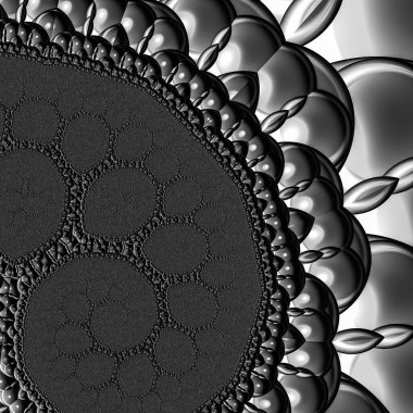 dijital soyut fraktal arkaplan bilgisayarda siyah ve beyaz olarak oluşturuldu.