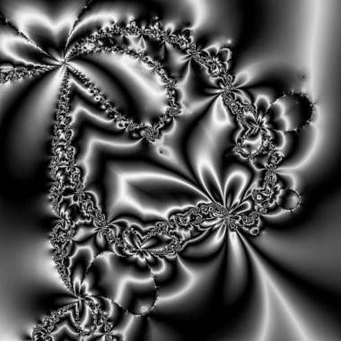 dijital soyut fraktal arkaplan bilgisayarda siyah ve beyaz olarak oluşturuldu.