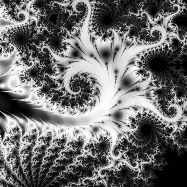 컴퓨터에서 흑백으로 디지털 추상적 프랙탈 — 스톡 사진