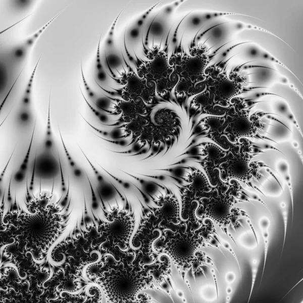 Fondo Fractal Abstracto Digital Generado Ordenador Blanco Negro —  Fotos de Stock