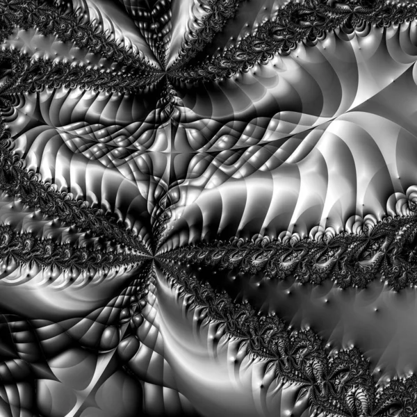 dijital soyut fraktal arkaplan bilgisayarda siyah ve beyaz olarak oluşturuldu.