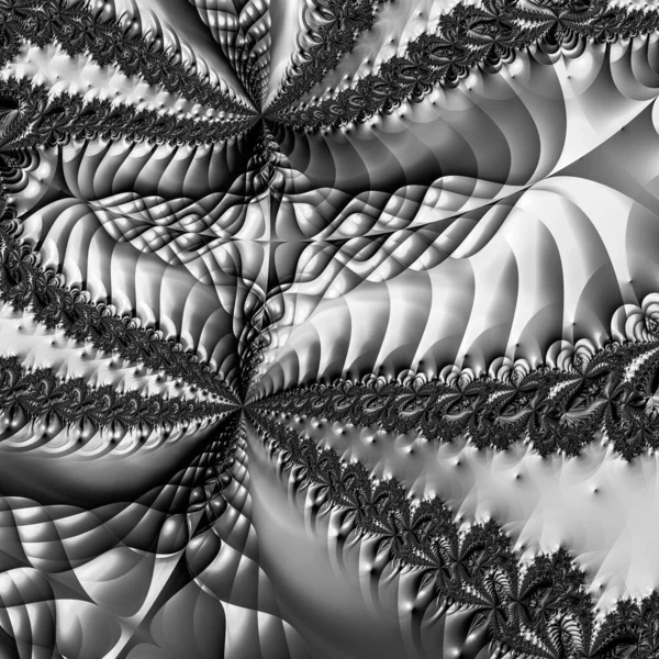 dijital soyut fraktal arkaplan bilgisayarda siyah ve beyaz olarak oluşturuldu.