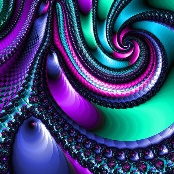 Abstract Computergegenereerd Fractaal Ontwerp Een Fractal Een Nooit Eindigend Patroon — Stockfoto