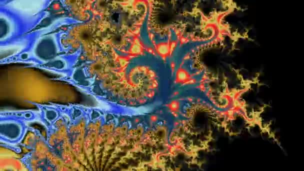 Resumen Diseño Fractal Generado Por Ordenador Fractal Patrón Interminable Los — Vídeo de stock