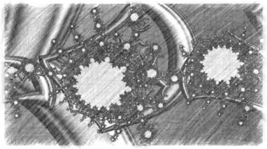 Soyut Bilgisayar Fraktal Tasarımı. Fraktal hiç bitmeyen bir desen. Fraktallar, farklı ölçeklerde kendine benzeyen sonsuz derecede karmaşık kalıplardır.