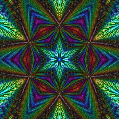 Soyut Bilgisayar Fraktal Tasarımı. Fraktal hiç bitmeyen bir desen. Fraktallar, farklı ölçeklerde kendine benzeyen sonsuz derecede karmaşık kalıplardır.