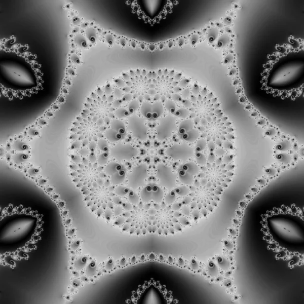概要計算機によるフラクタル設計 分数は終わることのないパターンです フラクタルは無限に複雑なパターンで さまざまなスケールで自己類似しています — ストック写真