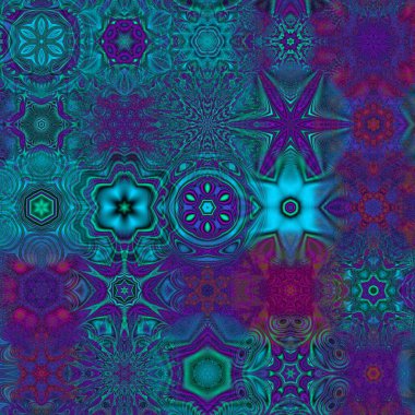 Renkli kar taneleriyle kusursuz bir desen. Noel ve Yeni Yıl tebrik kartları, kumaş, ambalaj kağıdı, davetiye, kırtasiye.