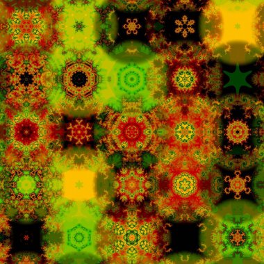 Renkli kar taneleriyle kusursuz bir desen. Noel ve Yeni Yıl tebrik kartları, kumaş, ambalaj kağıdı, davetiye, kırtasiye.