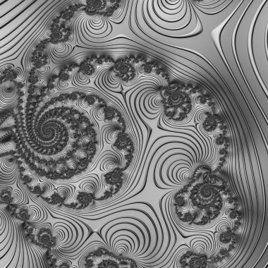 Soyut Bilgisayar Fraktal Tasarımı. Fraktal hiç bitmeyen bir desen. Fraktallar, farklı ölçeklerde kendine benzeyen sonsuz derecede karmaşık kalıplardır.