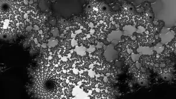 Візуалізація Чорно Білого Монохромного Абстрактного Художнього Відео Анімації Сюрреалістичним Інопланетним — стокове відео