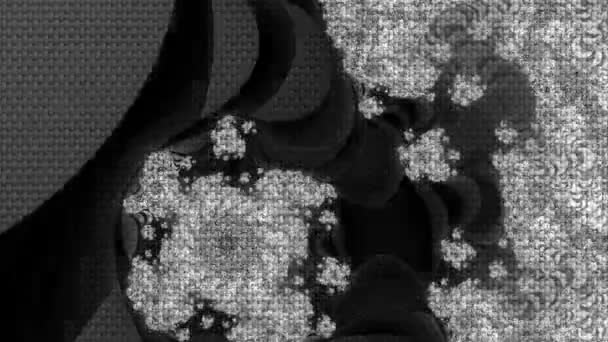 Візуалізація Чорно Білого Монохромного Абстрактного Художнього Відео Анімації Сюрреалістичним Інопланетним — стокове відео
