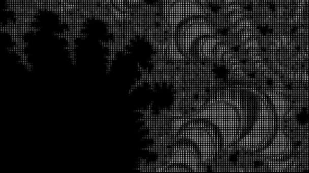 Vykreslení Černobílé Monochromatické Abstraktní Umělecké Video Animace Neskutečným Mimozemským Fraktálním — Stock video