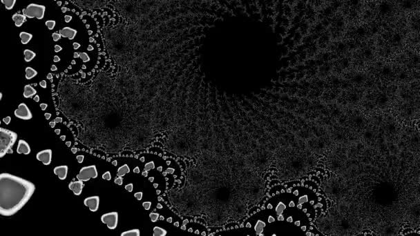 Рендеринг Черно Белой Монохромной Абстрактной Художественной Видеоанимации Сюрреалистичной Инопланетной Фрактальной — стоковое видео