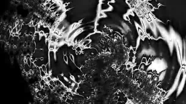 Weergave Van Zwart Wit Monochroom Abstracte Kunst Video Animatie Met — Stockvideo