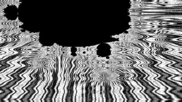Рендеринг Черно Белой Монохромной Абстрактной Художественной Видеоанимации Сюрреалистичной Инопланетной Фрактальной — стоковое видео