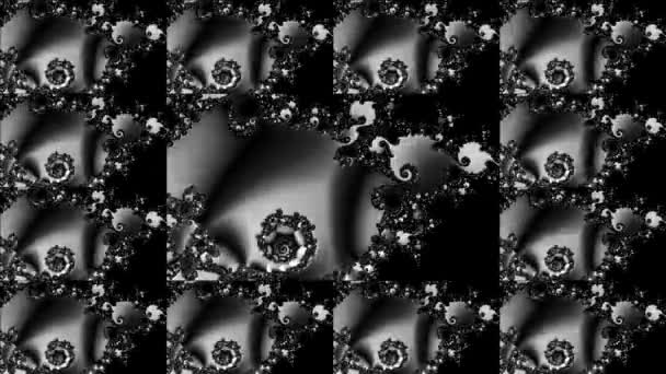 Renderizado Blanco Negro Monocromo Arte Abstracto Video Animación Con Surrealista — Vídeos de Stock