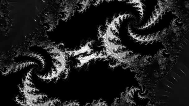 Renderizado Blanco Negro Monocromo Arte Abstracto Video Animación Con Surrealista — Vídeo de stock