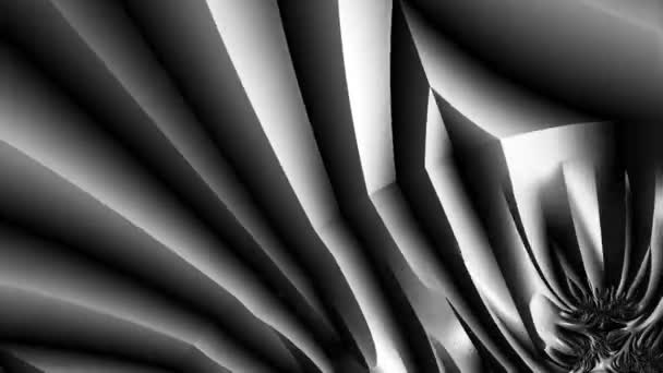 Rendering Von Schwarz Weiß Monochromer Abstrakter Kunst Videoanimation Mit Surrealen — Stockvideo