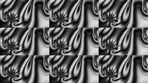 Weergave Van Zwart Wit Monochroom Abstracte Kunst Video Animatie Met — Stockvideo