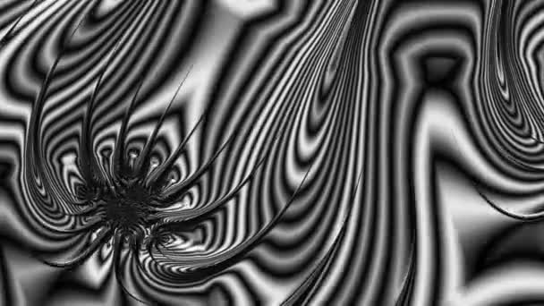 Renderizado Blanco Negro Monocromo Arte Abstracto Video Animación Con Surrealista — Vídeo de stock