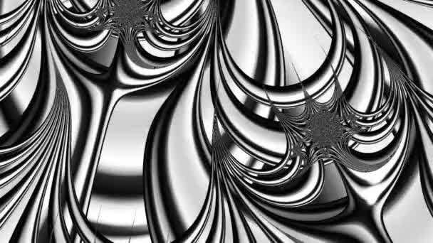 Renderizado Blanco Negro Monocromo Arte Abstracto Video Animación Con Surrealista — Vídeos de Stock