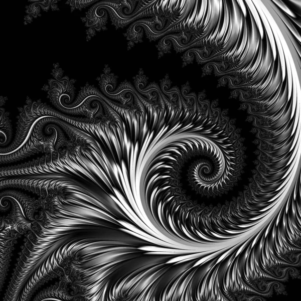 Renderizado Blanco Negro Monocromo Arte Abstracto Video Animación Con Surrealista — Foto de Stock