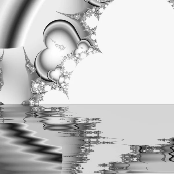 Render Black White Monochrome Abstract Art Video Animation Surreal Alien — Stock Photo, Image