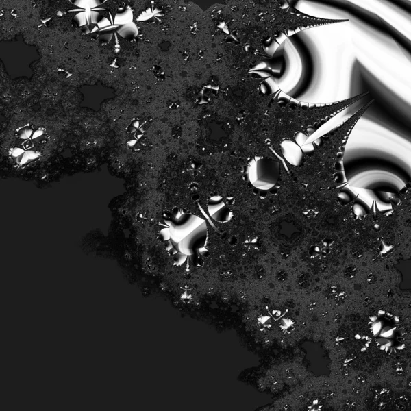 Καθιστούν Ασπρόμαυρη Μονόχρωμη Αφηρημένη Τέχνη Βίντεο Animation Σουρεαλιστικό Εξωγήινο Φράκταλ — Φωτογραφία Αρχείου