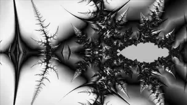 Rendering Von Schwarz Weiß Monochromer Abstrakter Kunst Videoanimation Mit Surrealen — Stockvideo