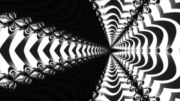 Weergave Van Zwart Wit Monochroom Abstracte Kunst Video Animatie Met — Stockvideo