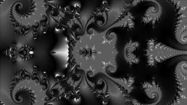 Rendu Animation Vidéo Abstraite Monochrome Noir Blanc Avec Contour Kaléidoscopique — Video