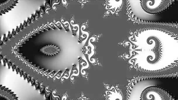 Renderizado Blanco Negro Monocromo Arte Abstracto Video Animación Con Surrealista — Vídeos de Stock