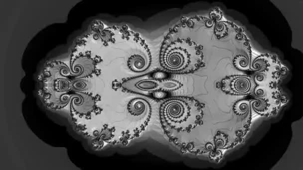 Renderizado Blanco Negro Monocromo Arte Abstracto Video Animación Con Surrealista — Vídeo de stock