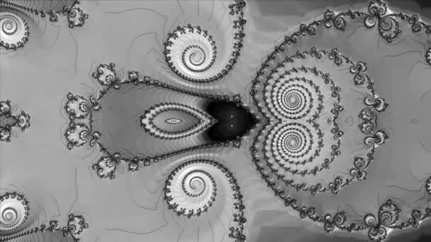 Render Svartvitt Monokrom Abstrakt Konst Video Animation Med Surrealistiska Främmande — Stockvideo