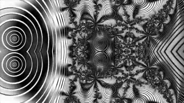 Renderizado Blanco Negro Monocromo Arte Abstracto Video Animación Con Surrealista — Vídeo de stock