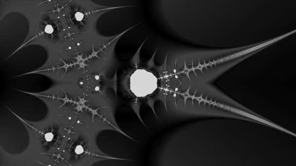 Redare Animație Video Monocrom Negru Alb Abstract Artă Suprareal Alien — Videoclip de stoc